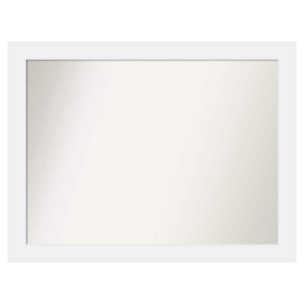 Corvino White 43 in. x 33 in. Custom Non-Beveled Matte Wood Framed Bathroom Vanity Wall Mirror