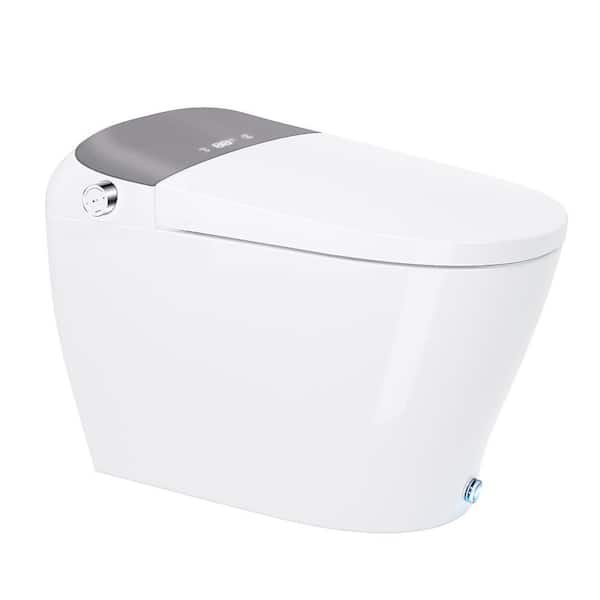 Smart Bidet Toilet with Built in Tank, Auto Open/Close, Foot Kick Flush/Open Seat, Blackout Flush, 1. 28GPF, Elongated