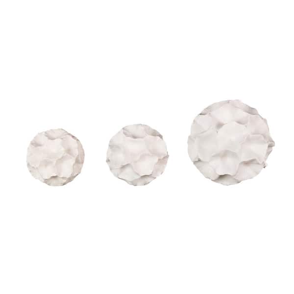 Litton Lane White Resin Orbs and Vase Filler with Varying Sizes (3-Pack)