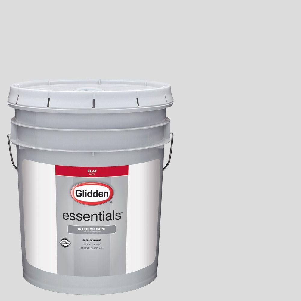 Glidden Essentials 5 gal. #HDGCN61U Snowfield White Flat Interior Paint ...