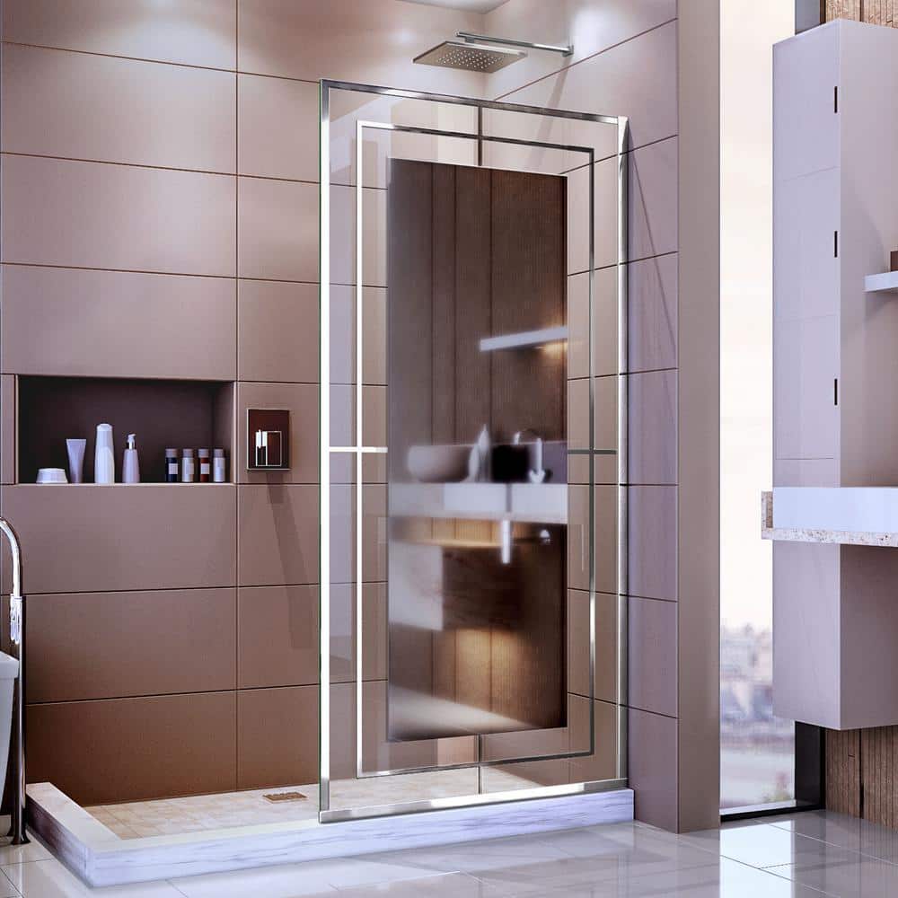 Platinum Linea Mira 34 in. W x 72 in. H Frameless Fixed Shower Screen in Polished Stainless Steel without Handle price history on PriceWatchPro