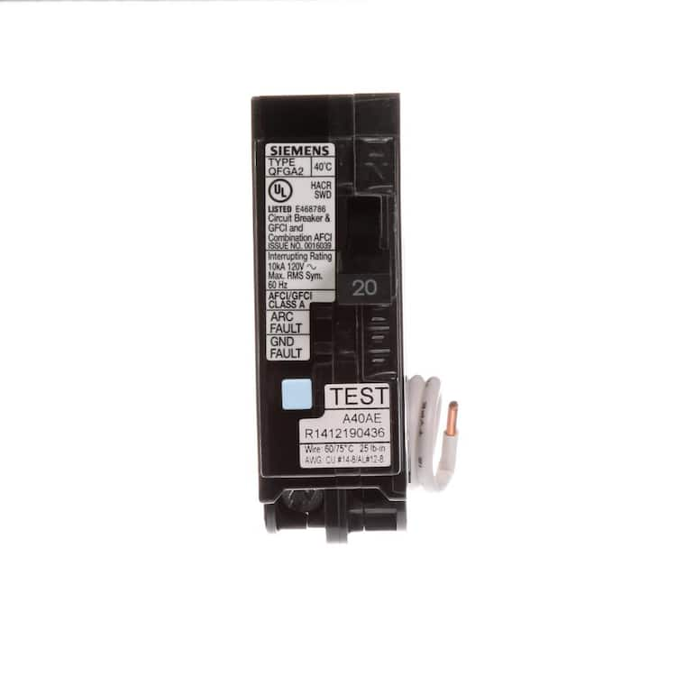 Siemens 20 Amp AFCI/GFCI Dual Function Circuit Breaker