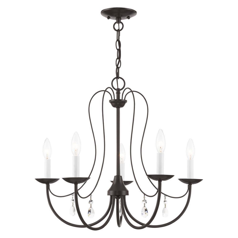 Mirabella English Bronze 5-Light Crystal Chandelier