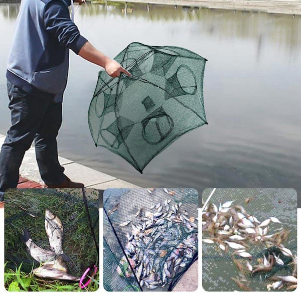 cenadinz Fishing Trap Net Portable Folded Fishing Bait Trap Shrimp Minnow  Crab Bait Net H-D0102HP3FTY - The Home Depot