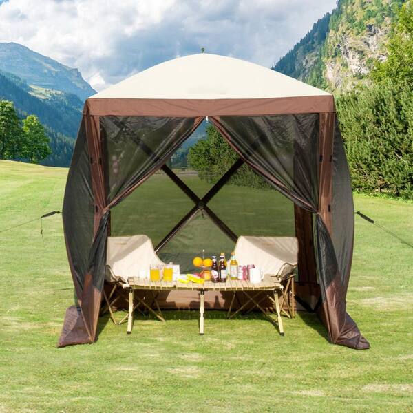 SKONYON Pop-Up Gazebo Screen Tent with Privacy Panels and Mosquito
