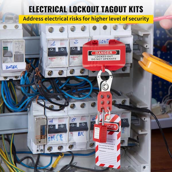 42-Piece Lockout Tagout Kit Electrical Safety Tools Padlocks Lockouts, Hasps, Tags & Ties, Industrial & Machinery Safety