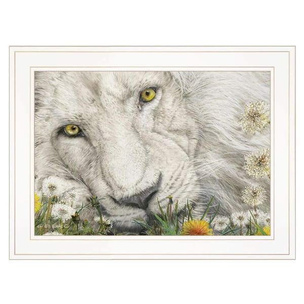 HomeRoots Charlie Dandy Lion 1-Piece Framed Wall Art 15 in. x 19 in.