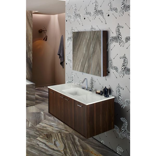 Verdera 34 in. x 30 in. Recessed or Surface Mount Mirror Cabinet with Flat Mirror