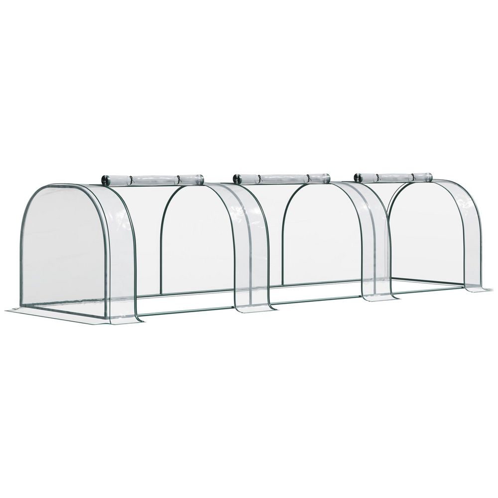 137.75 in. W x 39.25 in. D x 47.2 in. H PVC Clear Portable Greenhouse with 