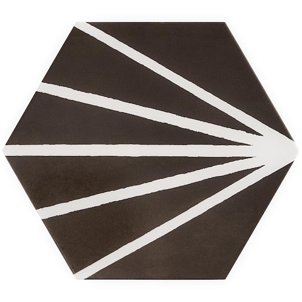 Eclipse Ray Black 7.79 in. x 8.98 in. Matte Porcelain Floor and Wall Tile (9.03 sq. ft. / Case)