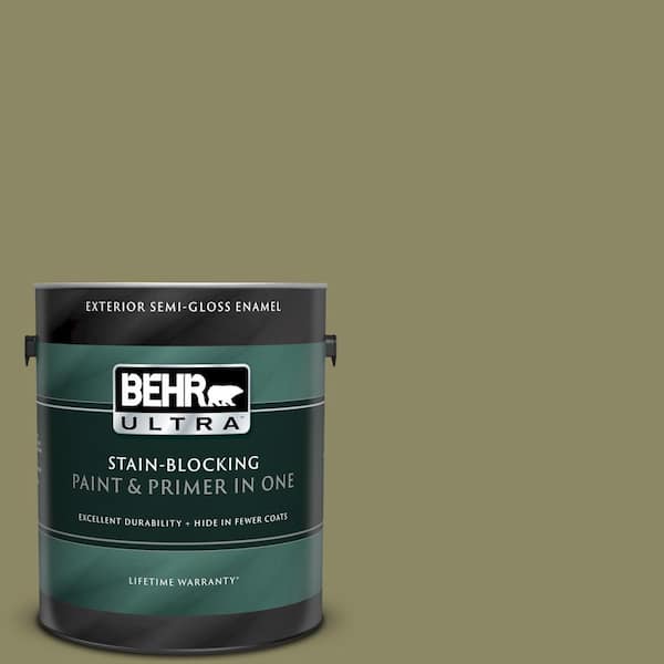 BEHR ULTRA 1 gal. #UL200-19 Oregano Spice Semi-Gloss Enamel Exterior Paint and Primer in One