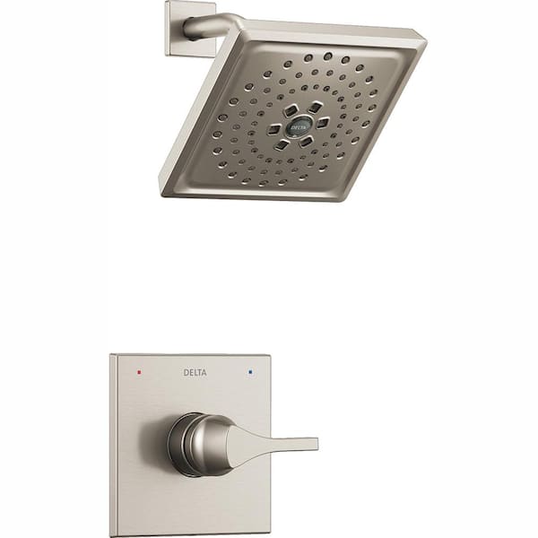 Delta Zura 1-Handle Shower Faucet Trim Kit with H2Okinetic Spray in Stainless (Valve Not Included)