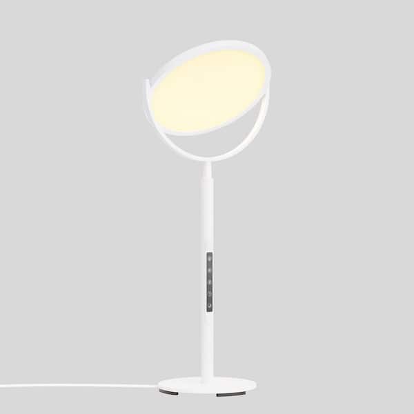22 in. White Dimmable Integrated LED Table Lamp with Timer Function