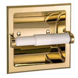 Millbridge Recessed Toilet Paper Holder in Polished Brass