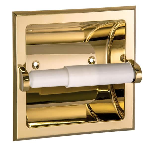 Design House Millbridge Recessed Toilet Paper Holder in Polished Brass