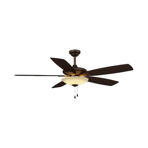Hampton Bay Menage 52 in. Integrated LED Indoor Low Profile Oil Rubbed Bronze Ceiling Fan with Light Kit