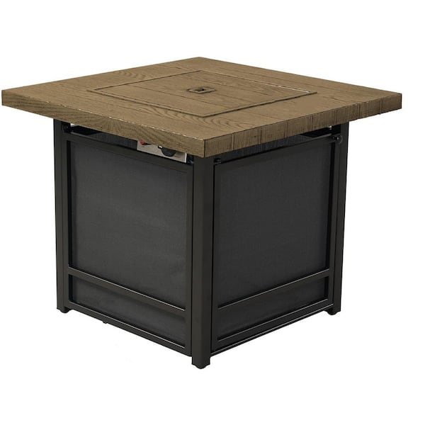 Yangming 50000 BTU 29 in. Brown Steel Square Propane Outdoor Fire Pit Table with Lid, CSA Safety Certified for Garden, Deck