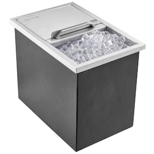 Drop in Ice Chest 18 in. L x 12 in. W x 14.5 in. H Stainless Steel Ice Cooler Commercial Ice Bin with Cover 40.9 qt.