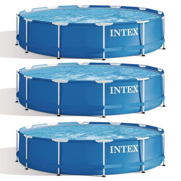 Intex 12 ft. x 30 in. Above Ground Swimming Pool (Pump Not Included) (3-Pack)
