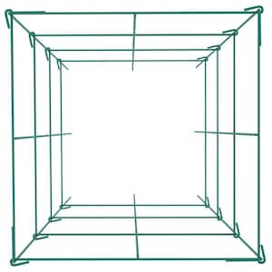 11.8 x 11.8 x 46.1 in. Tomato Cages, 10-Pack Square Plant Support Towers, Green PVC-Coated Steel for Climbing Vegetables