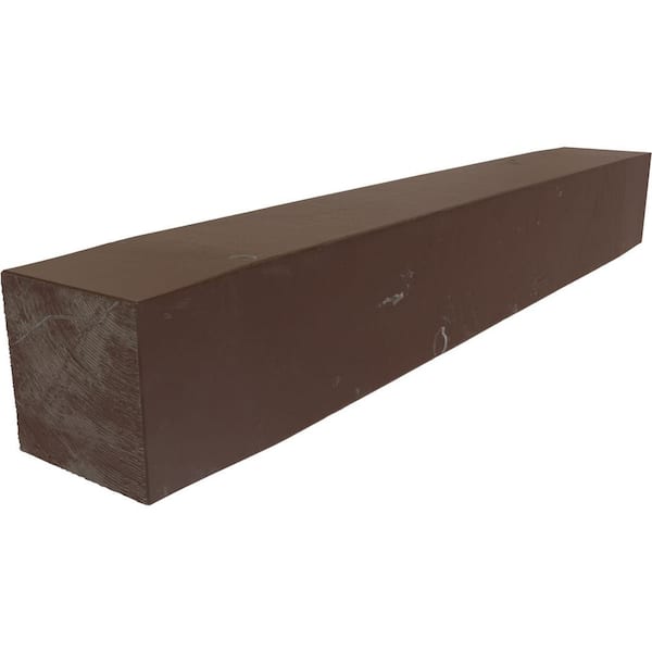 Ekena Millwork 4 in. x 8 in. x 4 ft. Knotty Pine Fireplace Mantel Aged Pecan Faux Wood Beam