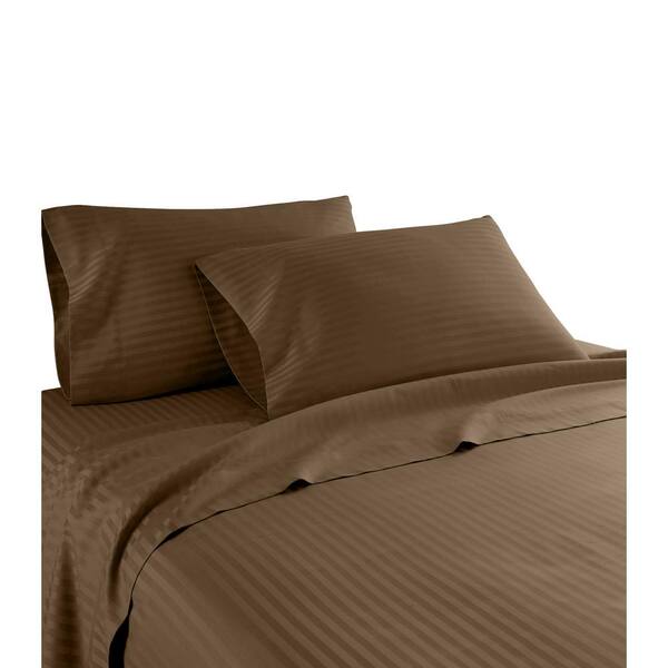 12"/15" Select Fitted Deep Pocket & Size 1000 TC Chocolate Solid 4 PCs Sheet Set
