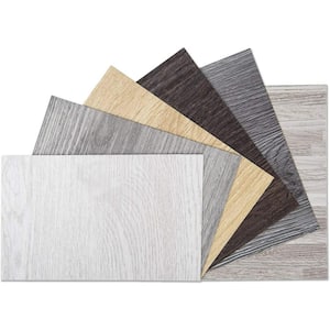 Take Home Sample Set of 6 5.9 in. x 3.9 in. 12 MIL Water Resistant Peel and Stick Luxury Vinyl Plank Flooring Sample