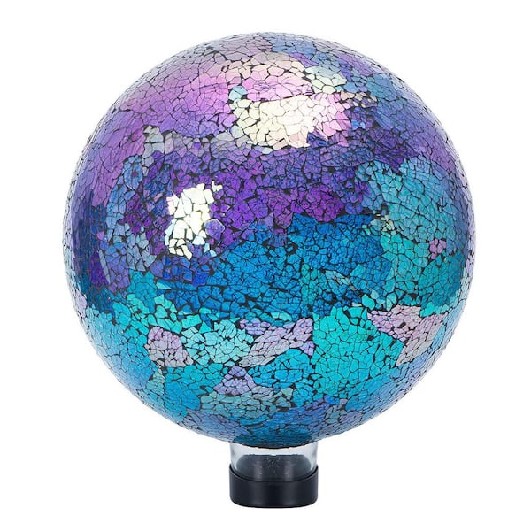10 in. Glass Mosaic Gazing Balls Sphere for Garden, Lawn and Yard Decorative