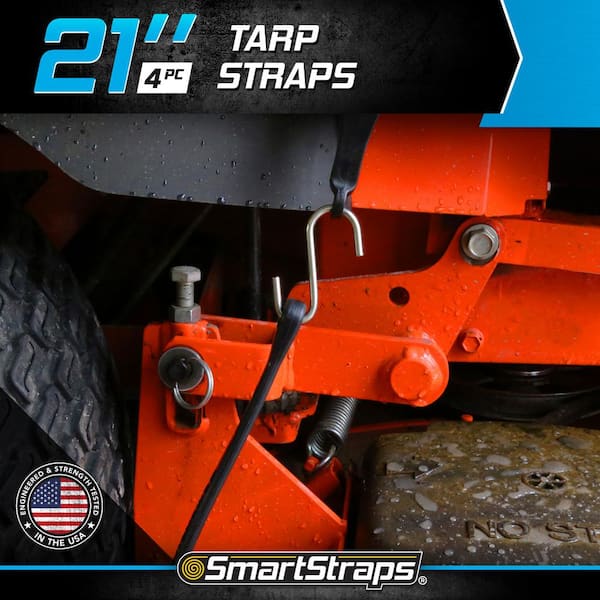 21 in. EPDM Rubber Tarp Straps - 4 pack