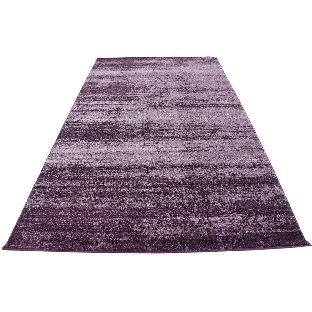 Violet Gradient Low Pile Rectangular Area Rug