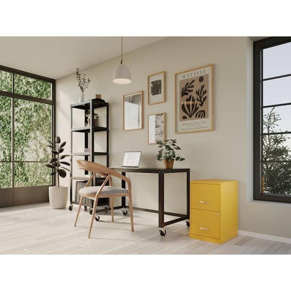 Space Solutions 18 in. D 2-Drawer Metal Letter Width 14.25 in. W Vertical File Cabinet, Goldfinch