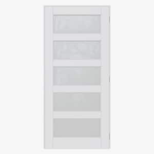 ARK DESIGN 36 in. x 80 in. Left-Hand 1-Lite Frosted Glass White Solid ...