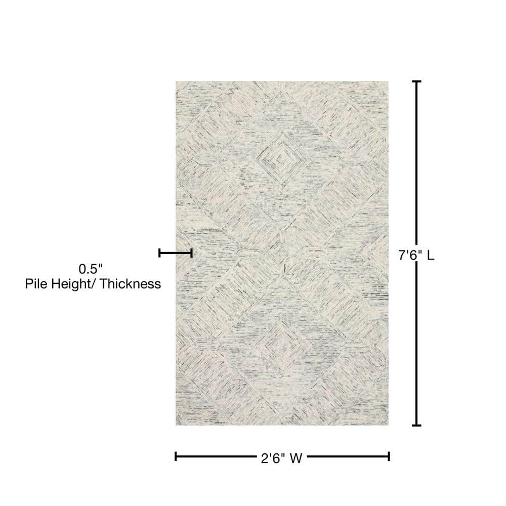 Ivory Hand-Tufted Wool Runner Rug 2'-6" x 7'-6"
