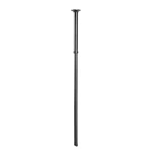 33 in. Rustproof L-Shaped Corner Shower Rod Vertical Ceiling Support Bar in Black
