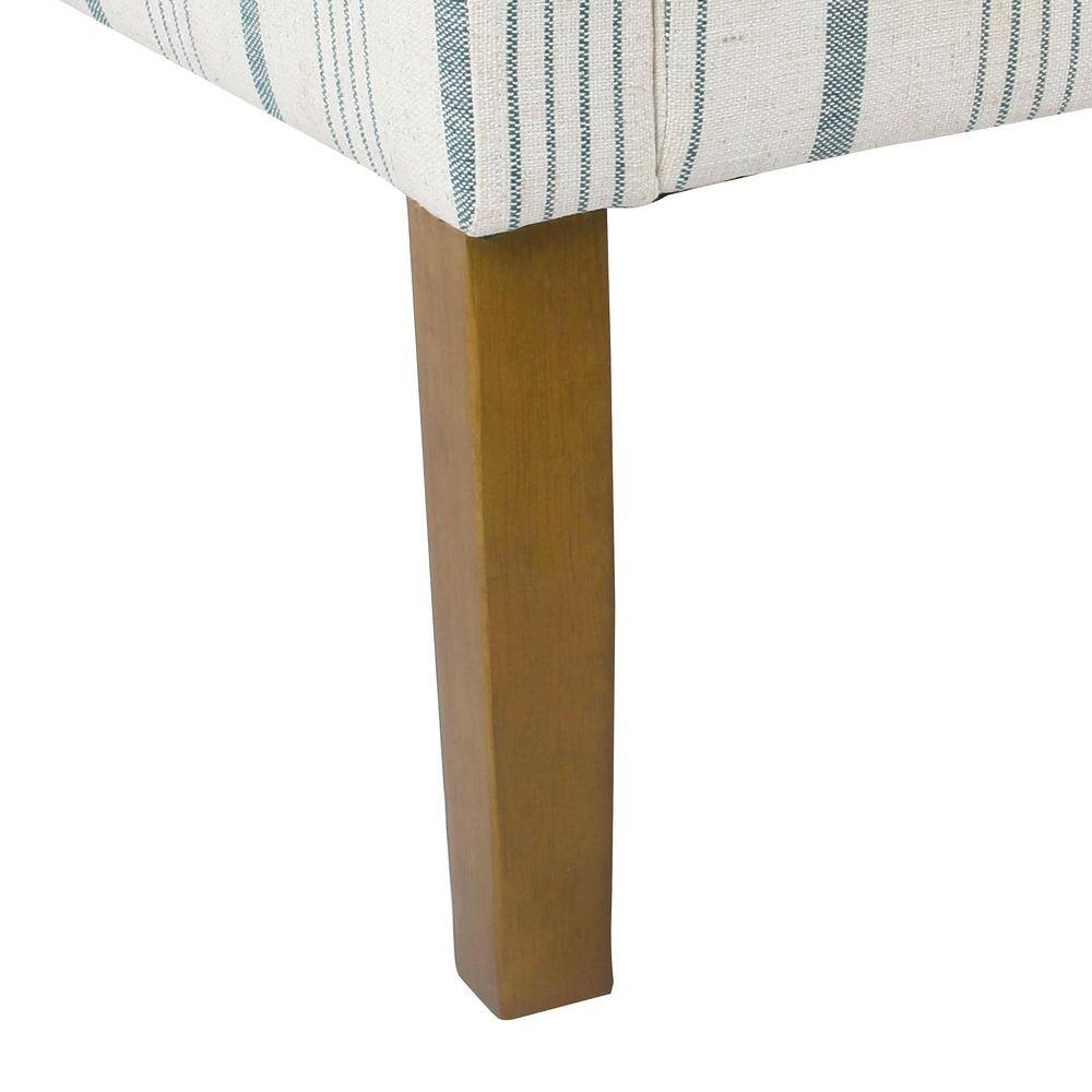 Calypso Blue Striped Modern Swoop Accent Armchair