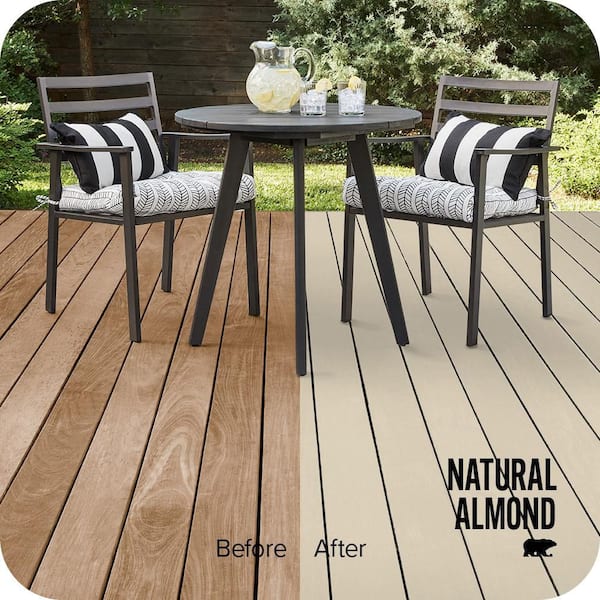 1 gal. #PPU4-12 Natural Almond Solid Color Waterproofing Exterior Wood Stain and Sealer