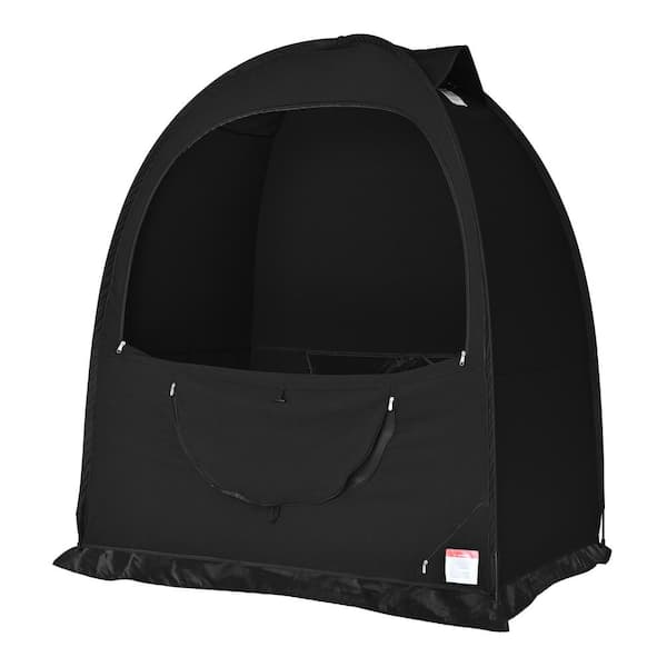 EighteenTek Black Indoor Instant Pop Up Baby Crib Tent Privacy Pod, 3 Mesh Windows (Mattress Not Included)