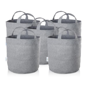 5 Gal. Steel Grey Fabric Planting Garden Grow Bags with Handles Planter Pot (5-Pack)