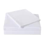 White 4-Piece Solid 180 Thread Count Microfiber Full Sheet Set