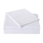 White 4-Piece Solid 180 Thread Count Microfiber Queen Sheet Set