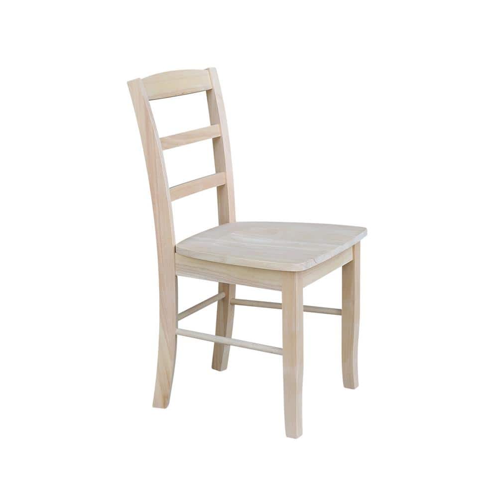 Unfinished Wood Ladderback Side Chair Set