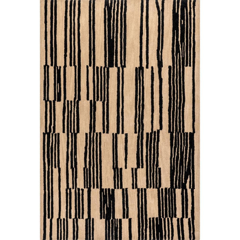 Tara Striped Wool Black 5 ft. x 8 ft. Indoor/Outdoor Patio Rug price history on PriceWatchPro