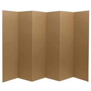 6 ft. Tall Brown Temporary Cardboard Folding Screen - 6 Panel