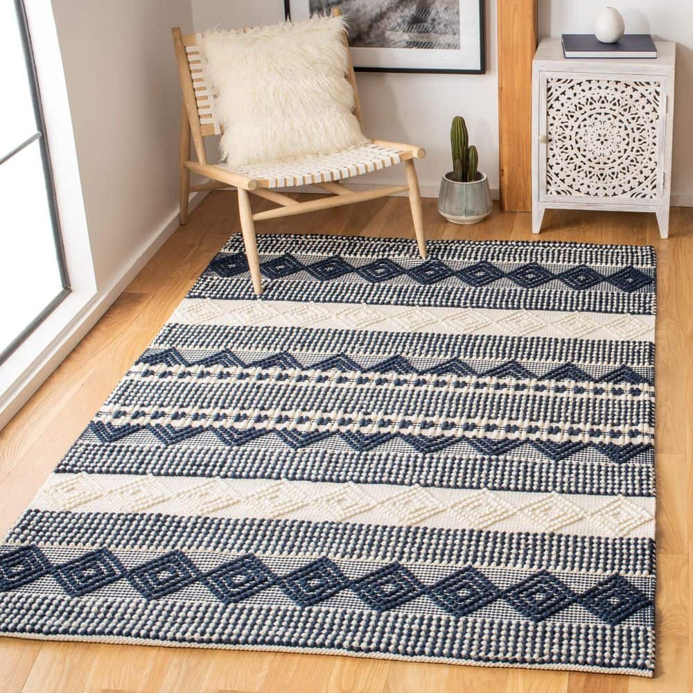 Natura 3 ft. x 5 ft. Navy/Ivory Striped Diamonds Area Rug price history on PriceWatchPro