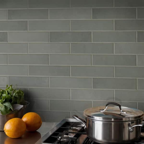 MSI Lakeview Jade Glossy Jade Ceramic Subway Tile 3 in. x 12 in