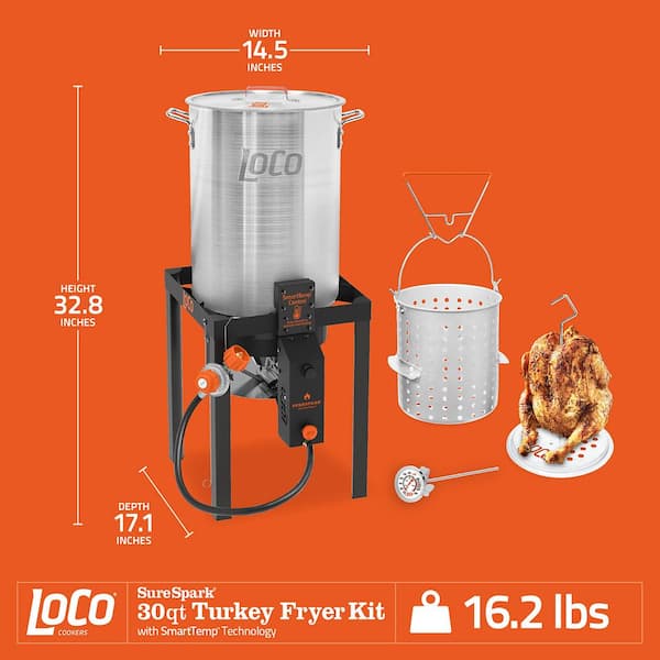 【即日発送】ララポココ fr シェフィー fr LOCO 30 qt. Sure Spark Turkey Fryer LCTFKESB30CAP1 - The