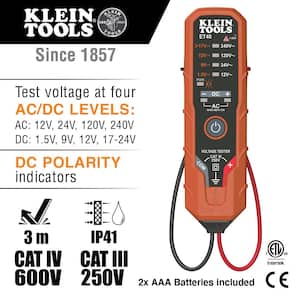 9 in. Journeyman Heavy-Duty Side Cutting Crimping Pliers and Electronic AC/DC Voltage Tester Tool Set