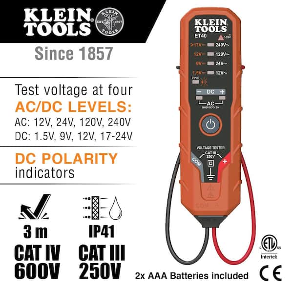 9 in. Journeyman Heavy-Duty Side Cutting Crimping Pliers and Electronic AC/DC Voltage Tester Tool Set