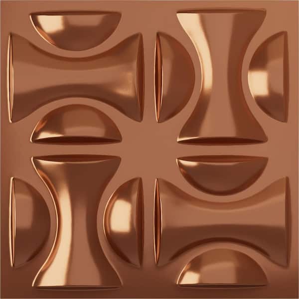 Ekena Millwork 19 5/8 in. x 19 5/8 in. York EnduraWall Decorative 3D Wall Panel, Copper (12-Pack for 32.04 Sq. Ft.)
