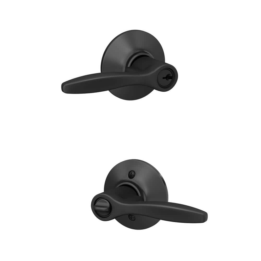 Schlage Delfayo Matte Black Keyed Entry Door Lever F51A DEL 622 - The ...